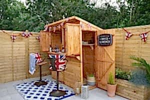 This image shows one of our outdoor bar ideas which include outdoor bar areas, best outdoor bar, outside bar areas and bars in your garden