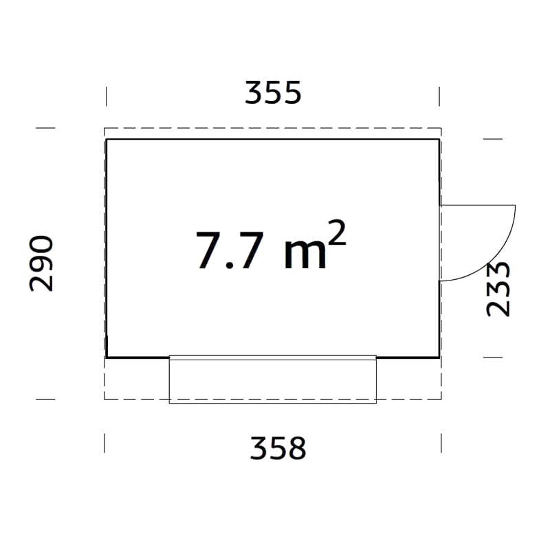 11'8 x 9'6 Palmako Kira (16mm) Premium Extra-Large Garden Bar (3.6m x 2.9m) Technical Drawing