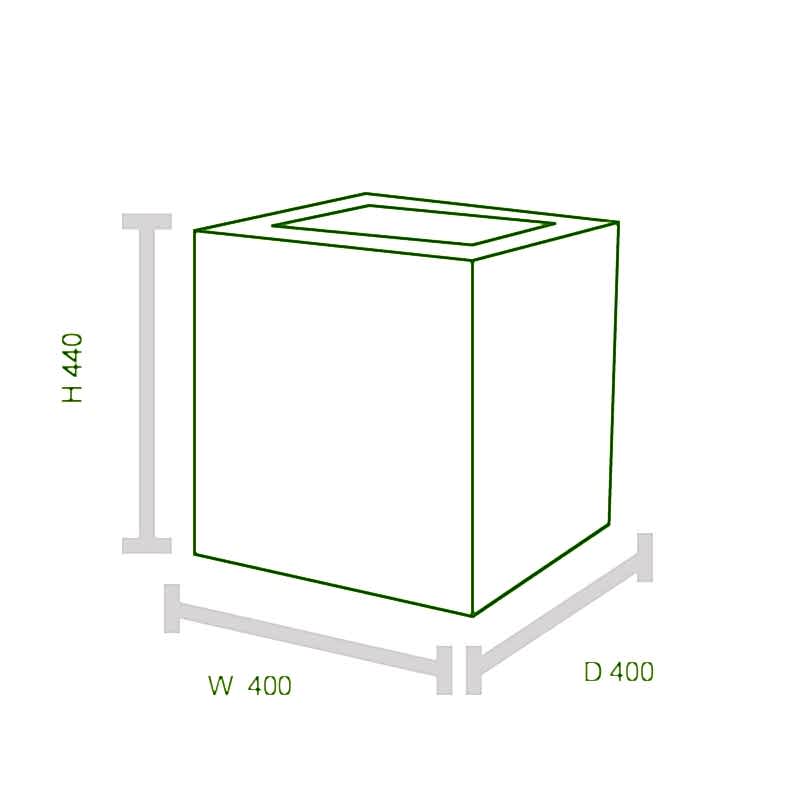 Forest Linear Square Wooden Garden Planter 1'x1' (0.4x0.4m) Technical Drawing