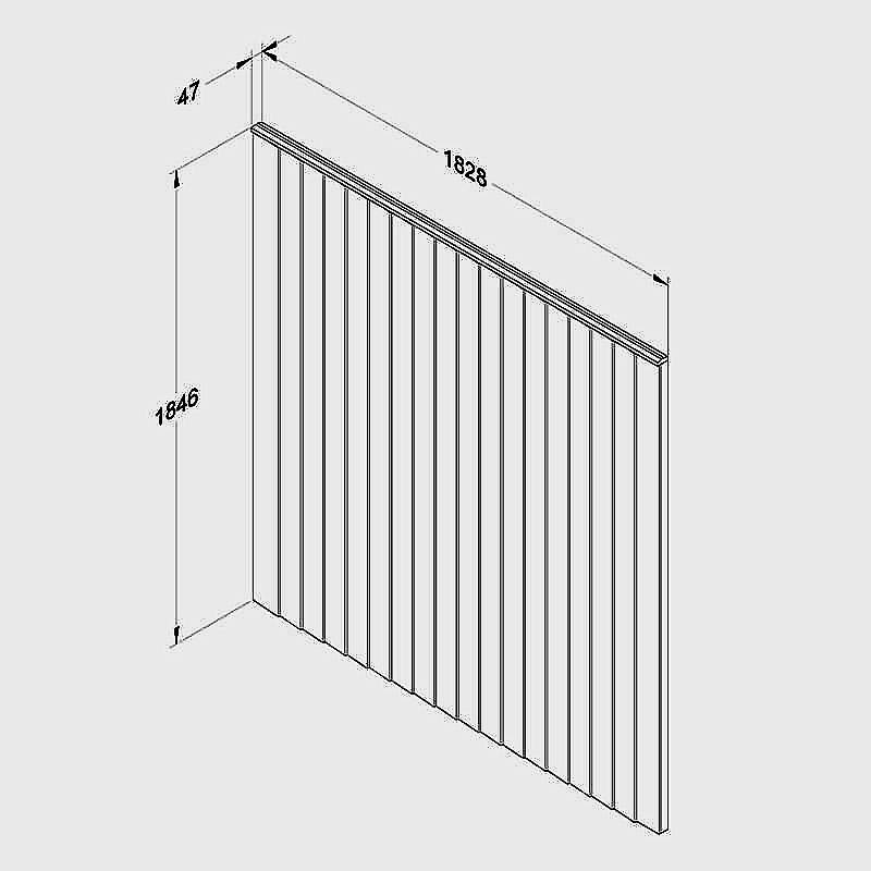 Forest 6' x 6' Vertical Closeboard Fence Panel (1.83m x 1.85m) Technical Drawing