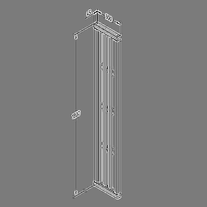 Forest 6' x 1' Pressure Treated Vertical Slatted Garden Screen Panel (1.8m x 0.3m) Technical Drawing