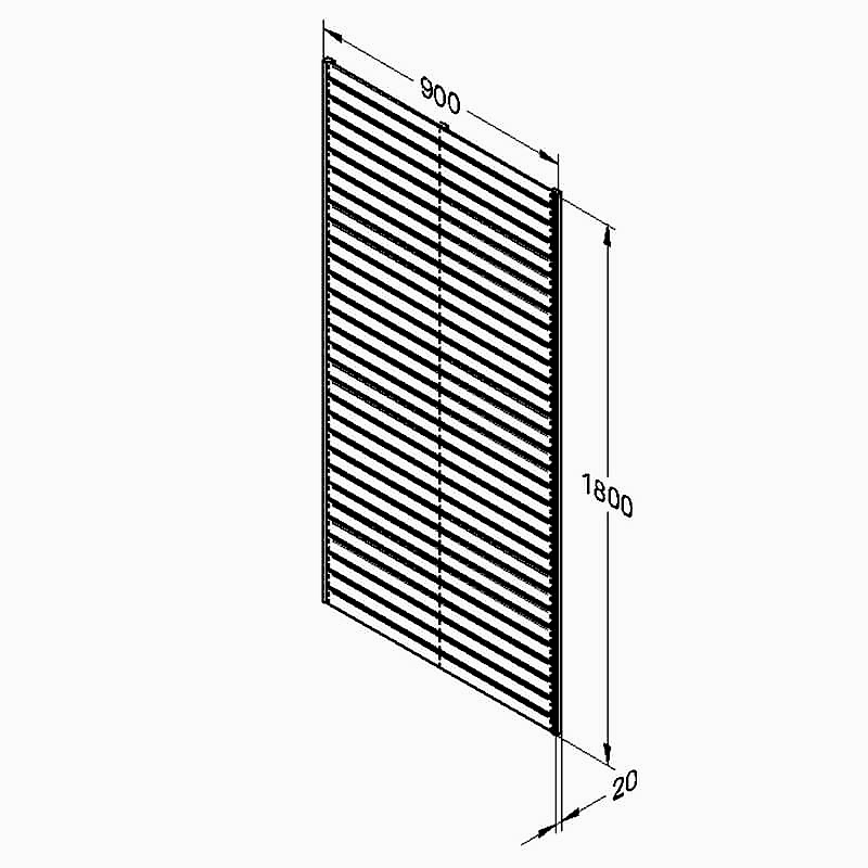 Forest 6' x 3' Pressure Treated Slatted Trellis Panel (1.8m x 0.9m) Technical Drawing