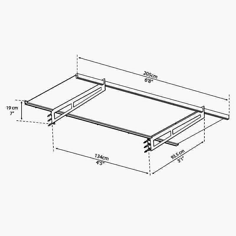 Palram Canopia Bremen 2050 Grey Clear Door Canopy Technical Drawing