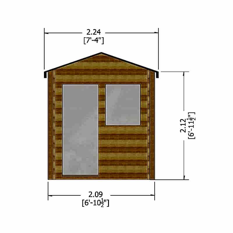 Shire Avesbury 2.1m x 2.1m Log Cabin Summerhouse (19mm) Technical Drawing