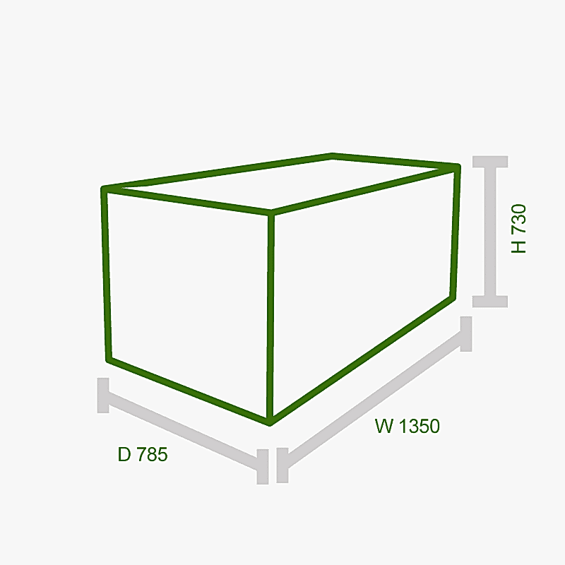 4x2 Trimetals Anthracite Protect.A.Box - Premium Metal Garden Storage Technical Drawing