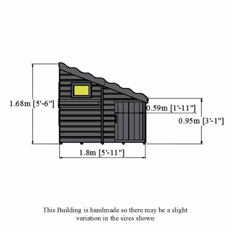 6 x 4 Shire Command Post Childrens/ kids Wooden Garden Playhouse Technical Drawing