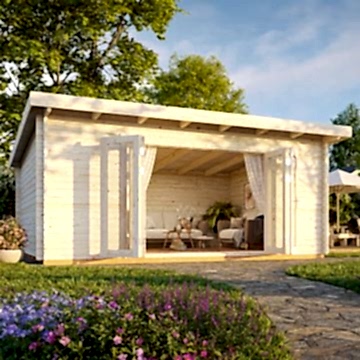 Palmako Lea 5.8m x 4.5m Log Cabin Garden Office (44mm)