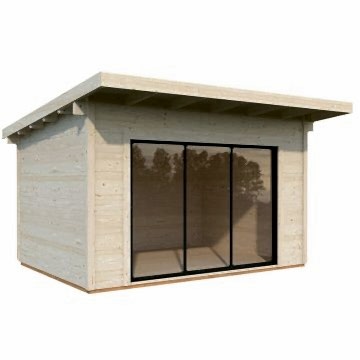 Palmako Grace 4.4m x 3.9m Pent Log Cabin Sliding Doors Plus (56mm)