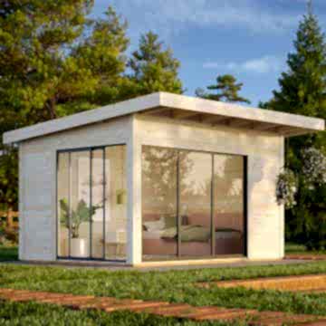 Palmako Andrea 4.3m x 4m Contemporary Log Cabin Sliding Doors Plus (44mm) 