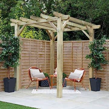 8' x 8' Forest Premium Ultima Wooden Garden Pergola (2.4m x 2.4m)
