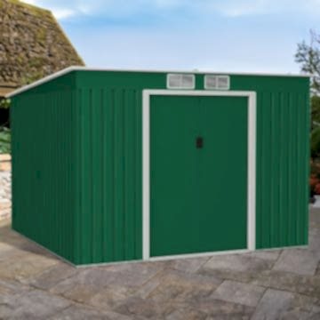 8' x 8' Lotus Hestia Pent Metal Shed with Foundation Kit (2.51m x 2.41m)