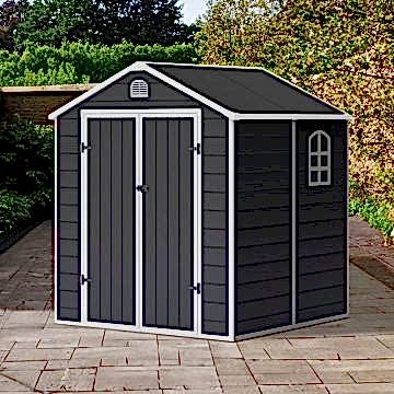6' x 6' Lotus Sono Plastic Garden Shed with Foundation Kit (1.88m x 1.9m) 6' x 6' Lotus Sono Plastic Garden Shed with Foundation Kit (1.88m x 1.9m)
