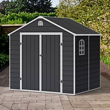 8' x 6' Lotus Sono Plastic Garden Shed with Foundation Kit (2.41m x 1.9m) 8' x 6' Lotus Sono Plastic Garden Shed with Foundation Kit (2.41m x 1.9m)
