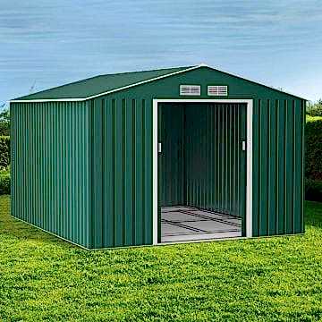 9' x 11' Lotus Orion Apex Metal Shed with Foundation Kit (2.67m x 3.19m) 9' x 11' Lotus Orion Apex Metal Shed with Foundation Kit (2.67m x 3.19m)
