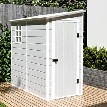 5' x 8' Jasmine Lean To Pent Plastic Shed - Light Grey (1.43m x 2.48m) 5' x 8' Jasmine Lean To Pent Plastic Shed - Light Grey (1.43m x 2.48m)