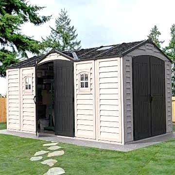 16' x 8' Saffron Apex Extra Plastic Vinyl Shed (4.77m x 2.46m) 16' x 8' Saffron Apex Extra Plastic Vinyl Shed (4.77m x 2.46m)