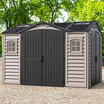 11' x 8' Saffron Apex Plus Plastic Vinyl Shed (3.26m x 2.4m) 11' x 8' Saffron Apex Plus Plastic Vinyl Shed (3.26m x 2.4m)