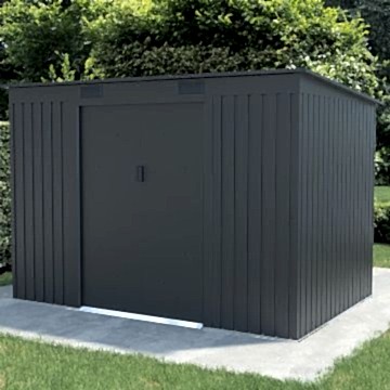 9' x 6' Lotus Adonis Pent Metal Shed - Grey (2.61m x 1.81m) 9' x 6' Lotus Adonis Pent Metal Shed - Grey (2.61m x 1.81m)