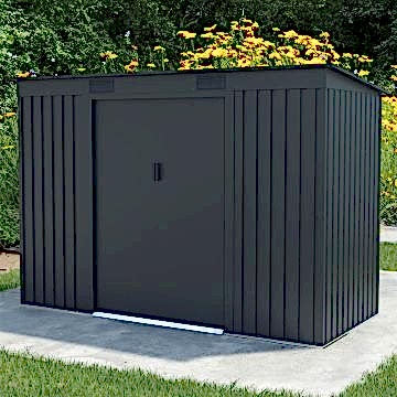 9' x 4' Lotus Adonis Pent Metal Shed - Grey (2.61m x 1.21m) 9' x 4' Lotus Adonis Pent Metal Shed - Grey (2.61m x 1.21m)
