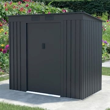 7' x 4' Lotus Adonis Pent Metal Shed - Grey (2.01m x 1.21m) 7' x 4' Lotus Adonis Pent Metal Shed - Grey (2.01m x 1.21m)