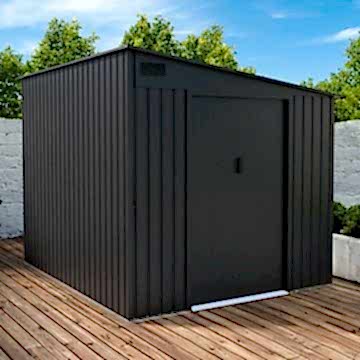 7' x 9' Lotus Arley Lean To Metal Shed - Grey (2.14m x 2.57m) 7' x 9' Lotus Arley Lean To Metal Shed - Grey (2.14m x 2.57m)