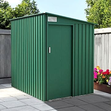 5' x 7' Lotus Arley Lean To Metal Shed - Green (1.5m x 1.94m) 5' x 7' Lotus Arley Lean To Metal Shed - Green (1.5m x 1.94m)