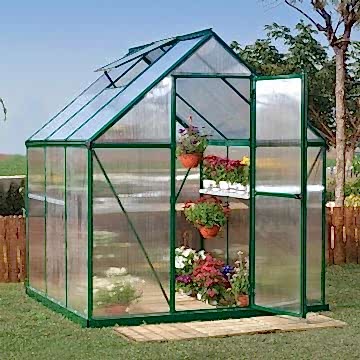 6' x 6' Palram Canopia Mythos Green Polycarbonate Greenhouse (1.85m x 1.86m)
