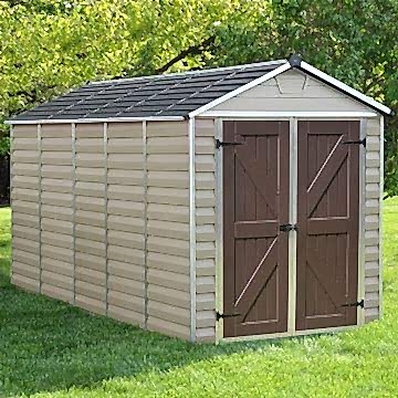 Palram 6' x 12' Tan Skylight Plastic Shed (1.85m x 3.78m)