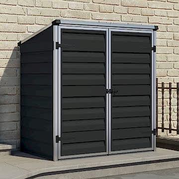 5'x3' (1.4x0.9m) Palram Dark Grey Voyager Plastic Shed