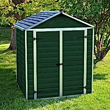 6' x 5' Palram Dark Green Skylight Plastic Shed (1.85m x 1.54m)