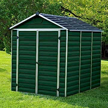 Palram 6' x 8' Dark Green Skylight Plastic Shed (1.88m x 2.39m)