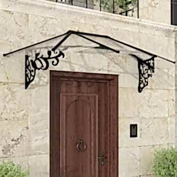 7' x 3' Palram Canopia Lily 2130 Door Canopy - Black (2.16m x 0.88m) 