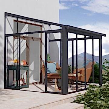 10' x 10' Palram Canopia SanRemo Grey Lean-To Conservatory (3.05m x 3.05m)