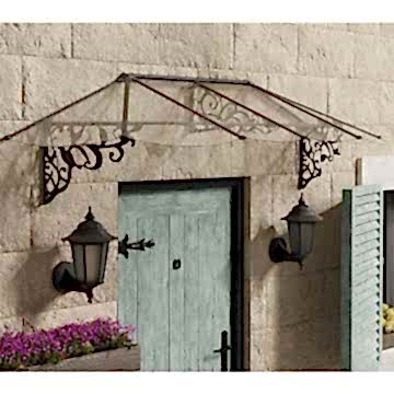 9' x 3' Palram Canopia Lily 2600 Door Canopy - Black (2.67m x 0.88m) 