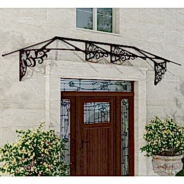 11' x 3' Palram Canopia Lily 3100 Door Canopy - Black (3.19m x 0.88m)