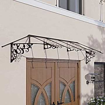 12' x 3' Palram Canopia Lily 3600 Door Canopy - Black (3.70m x 0.88m) 