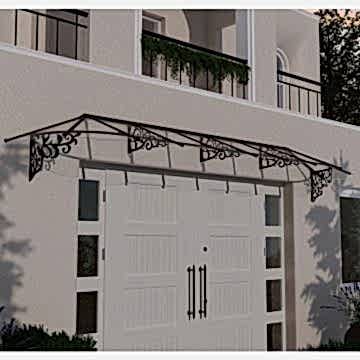 16' x 3' Palram Canopia Lily 4700 Door Canopy - Black (4.73m x 0.88m) 