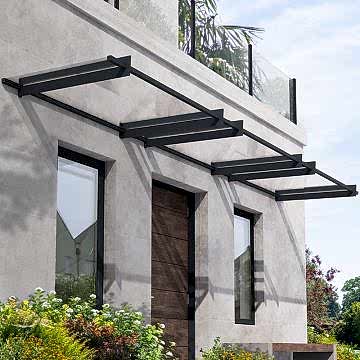 15' x 3' Palram Canopia Nancy 4500 Door Canopy - Grey (4.52m x 0.94m)