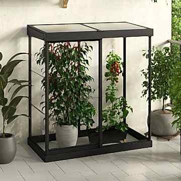 4' x 2' Palram Canopia Ivy Polycarbonate Mini Greenhouse - Black (1.24m x 0.64m)