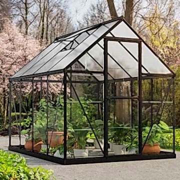 6' x 8' Palram Canopia Hybrid Walk In Black Polycarbonate Greenhouse (1.85m x 2.47m)