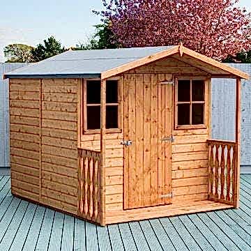 7'1 x 8'11 (2.2x2.7m) Shire Casita Wooden Summerhouse including Veranda