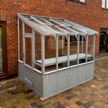 5'1 x 6'4 Coppice Hatfield Lean To Painted Wooden Greenhouse (1.55m x 1.93m)