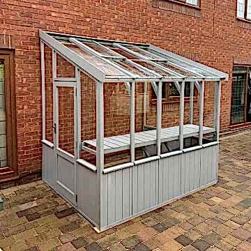 8'1 x 6'4 Coppice Hatfield Lean To Painted Wooden Greenhouse (2.47m x 1.93m)
