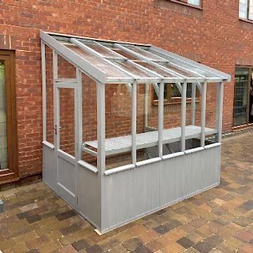 5'1 x 9'4 Coppice Hatfield Lean To Painted Wooden Greenhouse (1.55m x 2.85m)