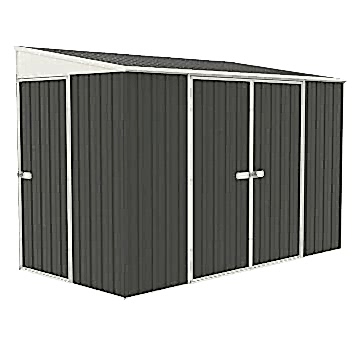 9'11 x 5' Absco Triple Door Metal Bike Shed - Grey (3m x 1.52m)