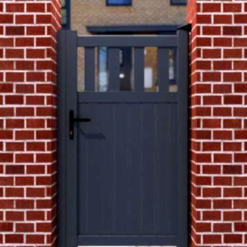 Partial Privacy Premium Aluminium Side Gate - Grey