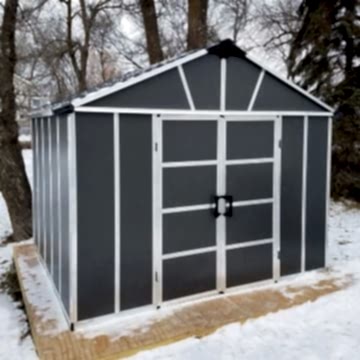 11'x9' Palram (3.3x2.7m) Yukon Dark Grey Skylight Plastic Shed