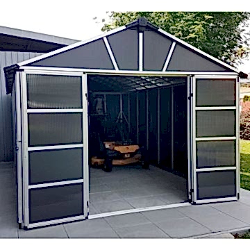 11'x13.1' Palram (3.3x3.9m) Yukon Dark Grey Skylight Plastic Shed