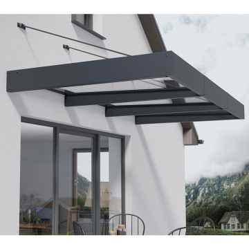 9' x 5' Palram Canopia Sophia XL 3000 Door Canopy - Grey (2.86m x 1.40m) 