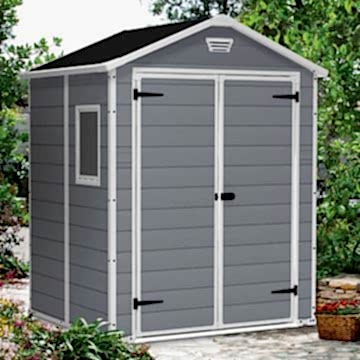6' x 5' Keter Manor Plastic Garden Shed (1.85m x 1.52m)